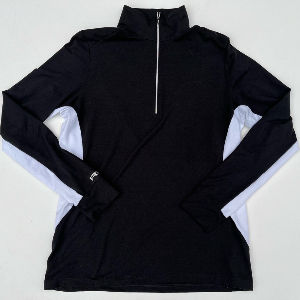 RLX Ralph Lauren Pullover size Large L black and white 1/2 zip